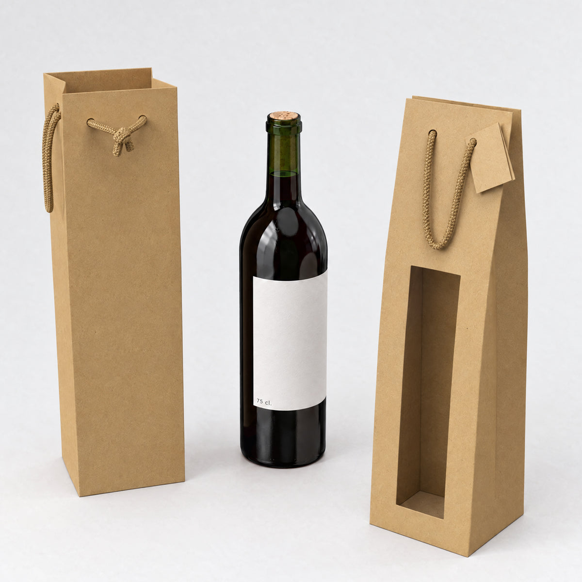 Sacs kraft pour bouteilles de vin (75 cl.)
