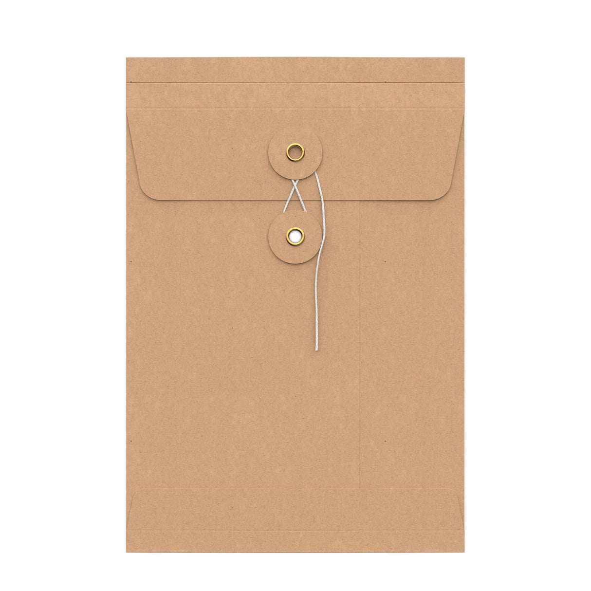 Enveloppes à soufflet à rondelle et ficelle avec fenêtre panoramique - Fermeture Japonaise