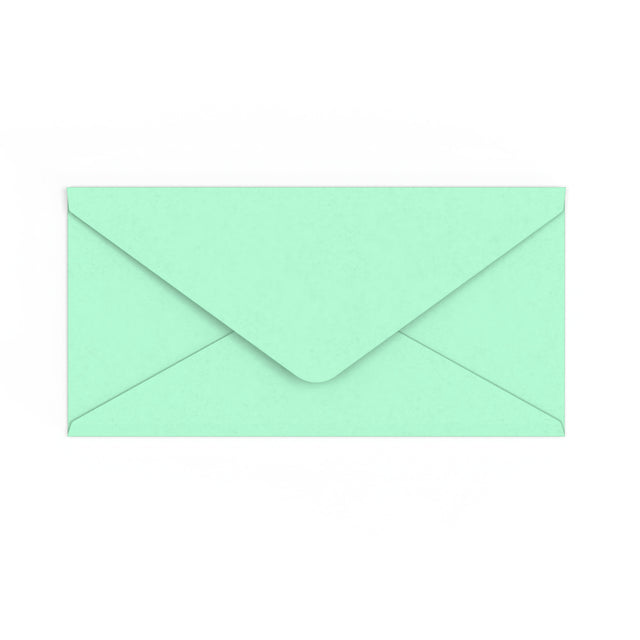 DL Jade Green British Made Gummed V-Flap Envelope (110 x 220mm)