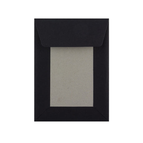 Enveloppe Noire avec Dos en Carton Rigide 162x114 mm (C6)