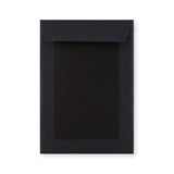 Enveloppe Entièrement Noire avec Dos en Carton Rigide 229x162 mm (C5)