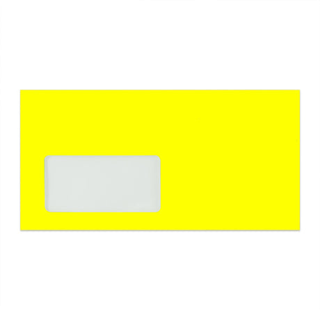 Enveloppe jaune néon avec fenêtre 110x220 mm (DL)